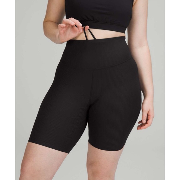 Lululemon Base Pace High-Rise Short 8” Ribbed Nulux Black 4 - Picture 4 of 7